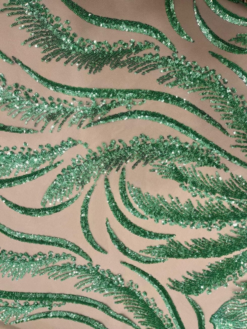 Tul con Lentejuelas Verde Jade - Imagen 2