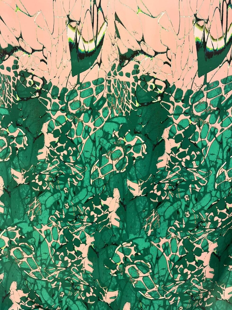 Estampado Rosa y Esmeralda