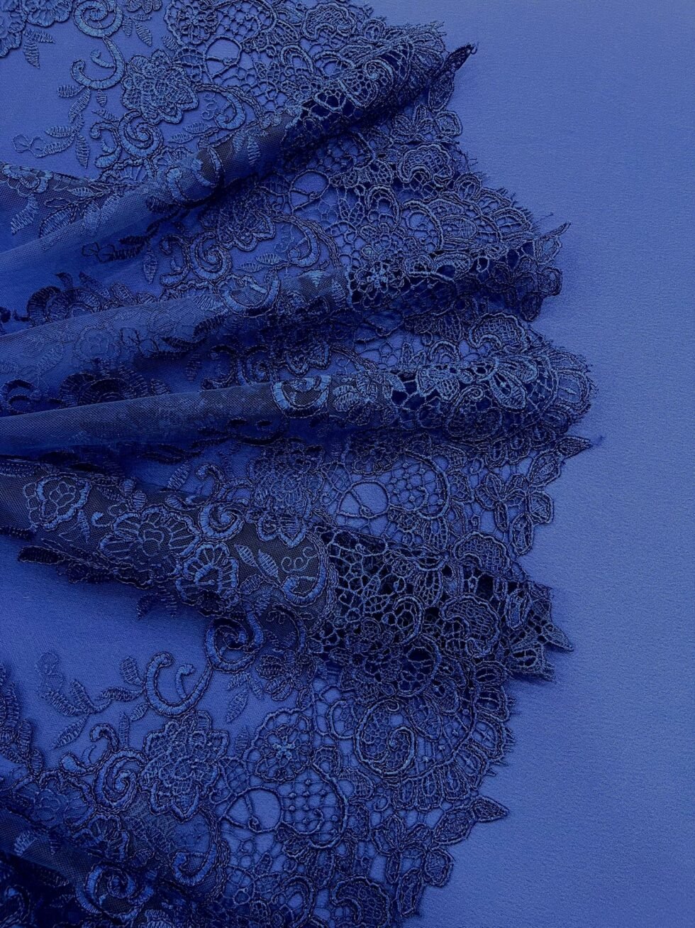 Encaje Guipur Azul Pavo
