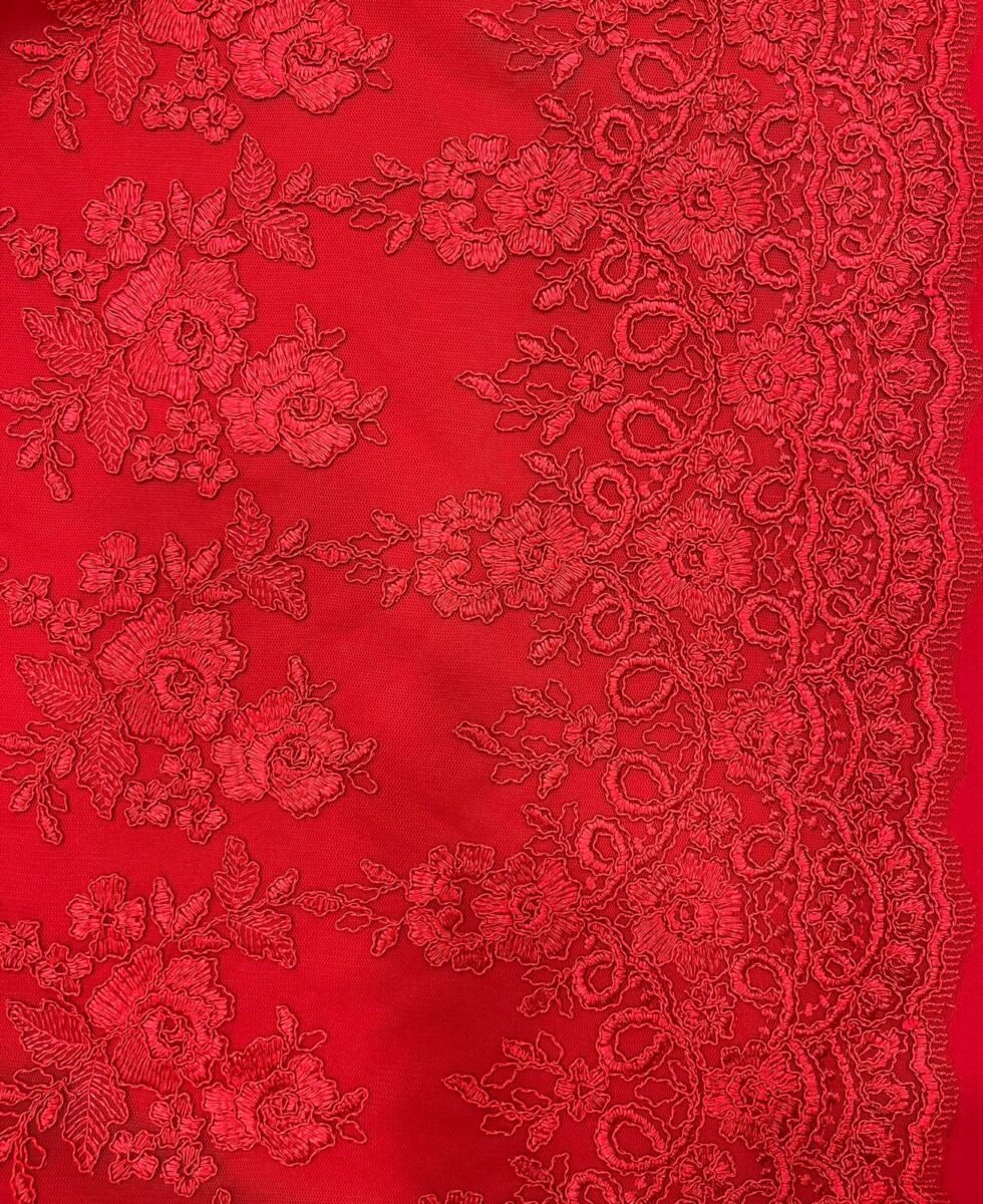 Tul Bordado Rojo - Imagen 2