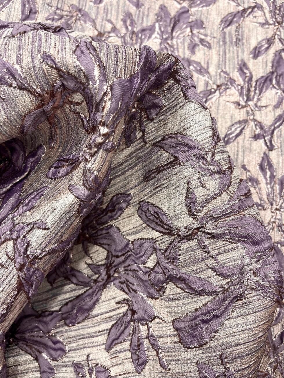 Brocado Lurex Berenjena / Nude - Imagen 2