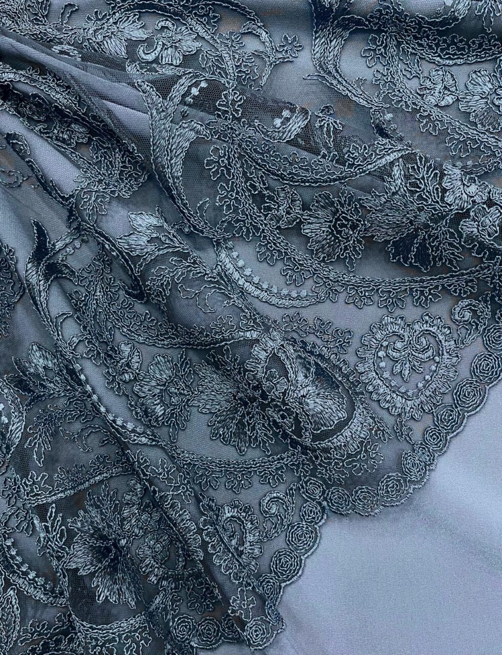 Encaje Azul Acero Cachemir