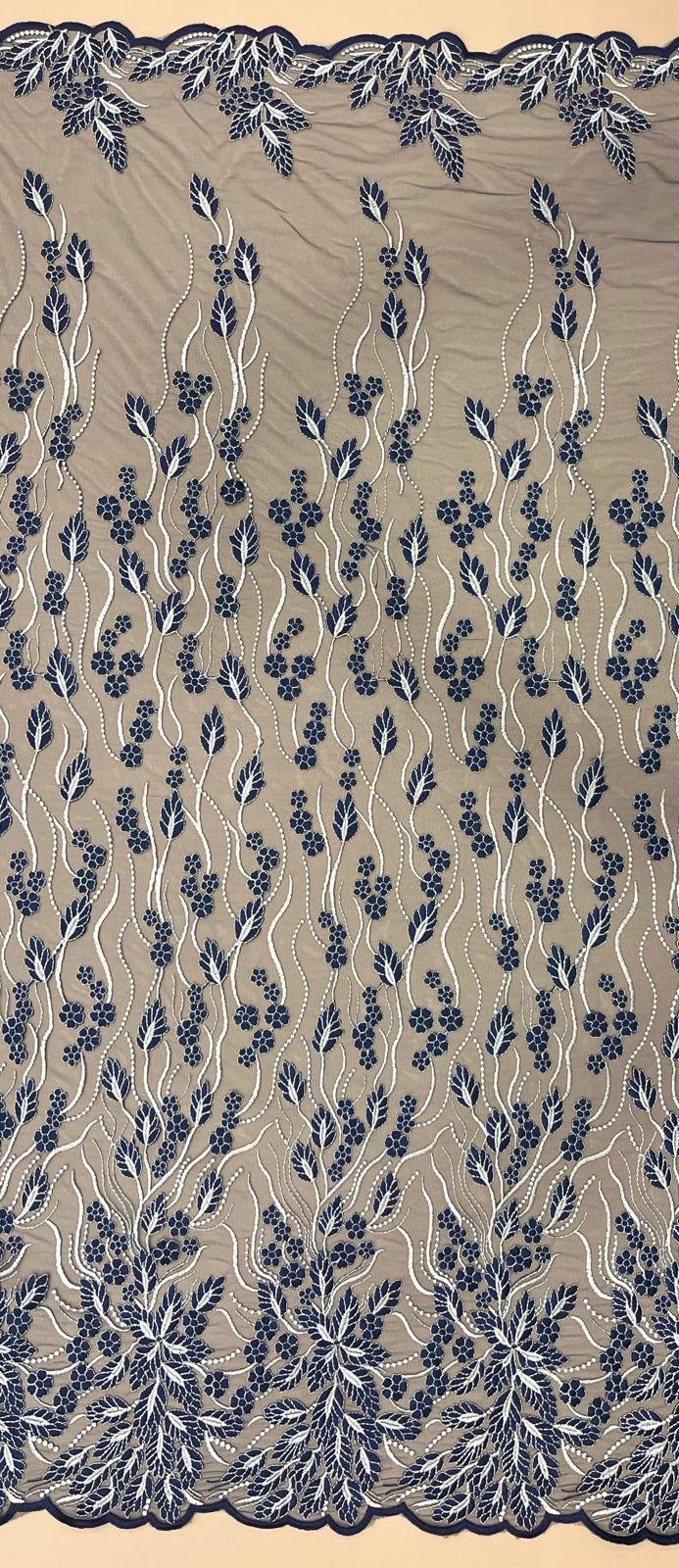 Encaje Azul Noche y Gris - Imagen 2