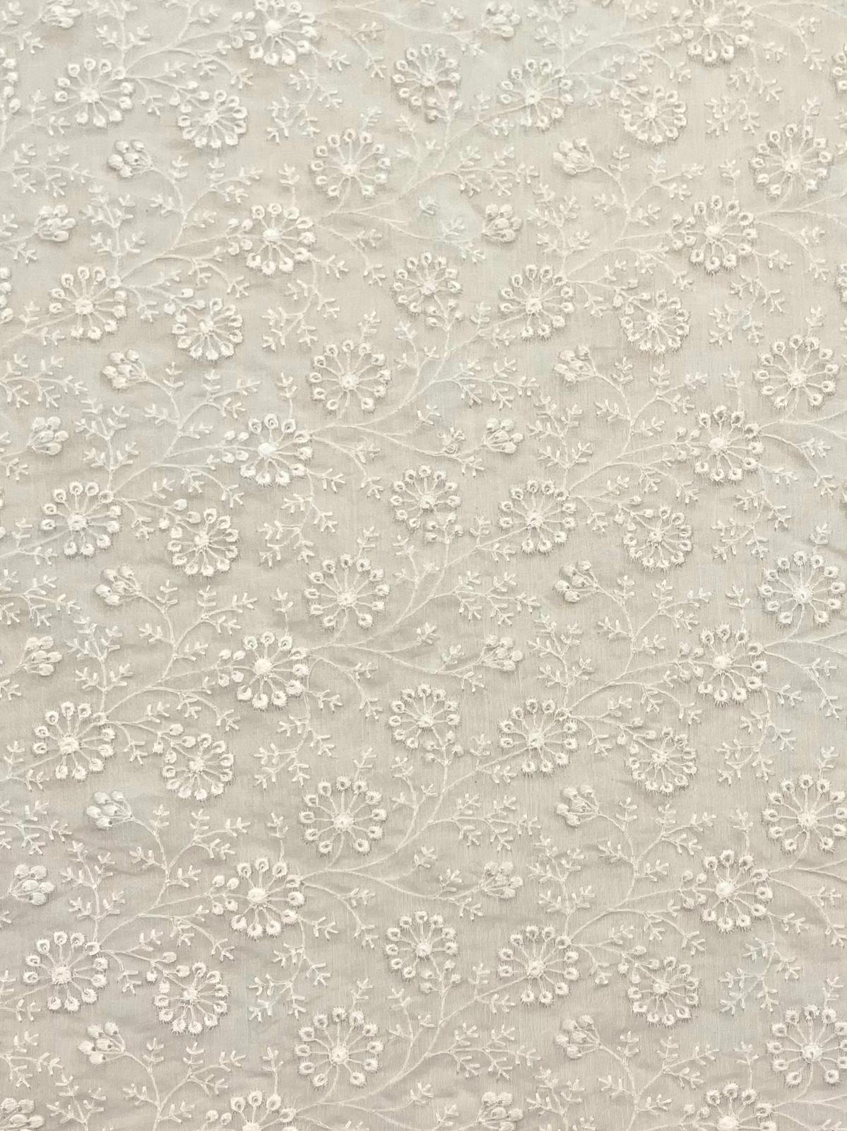 Organza Seda Bordada Floral - Imagen 2