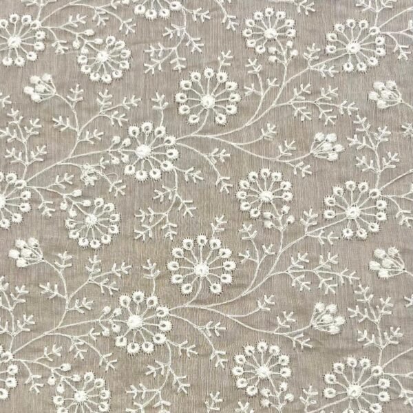 Organza Seda Bordada Floral