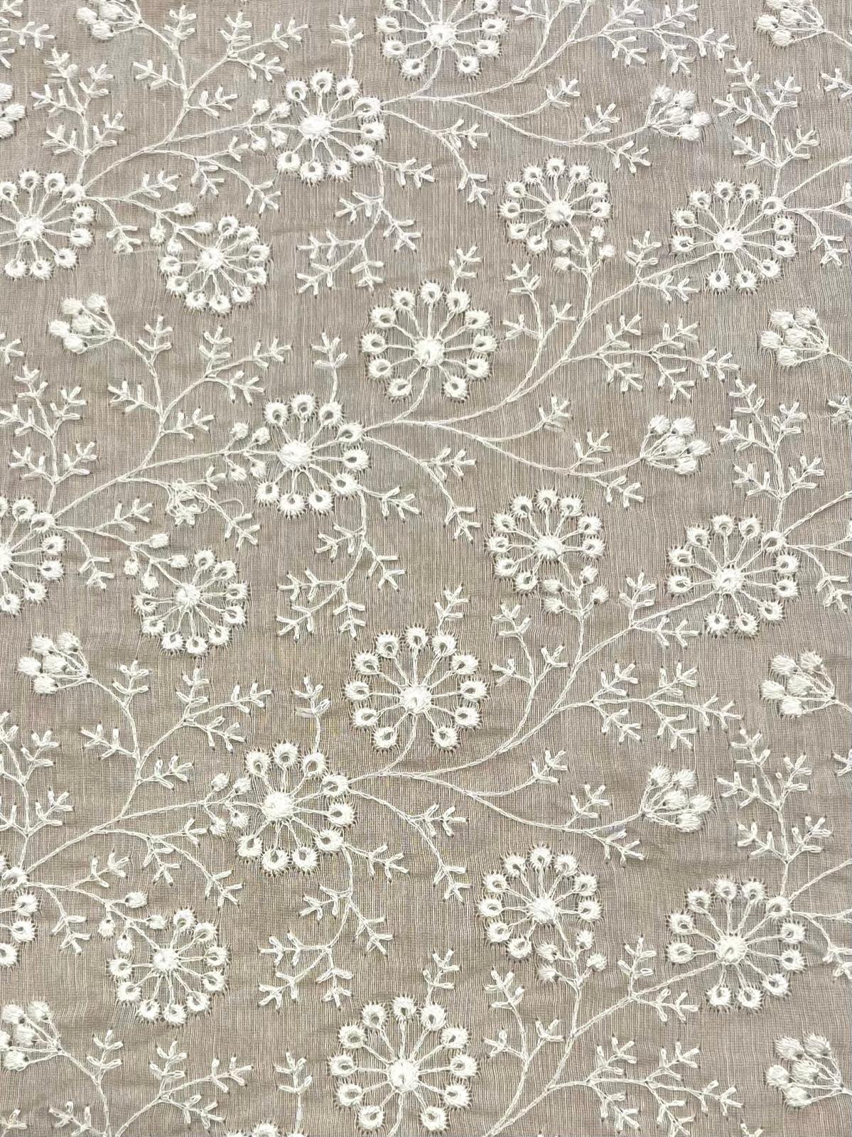 Organza Seda Bordada Floral