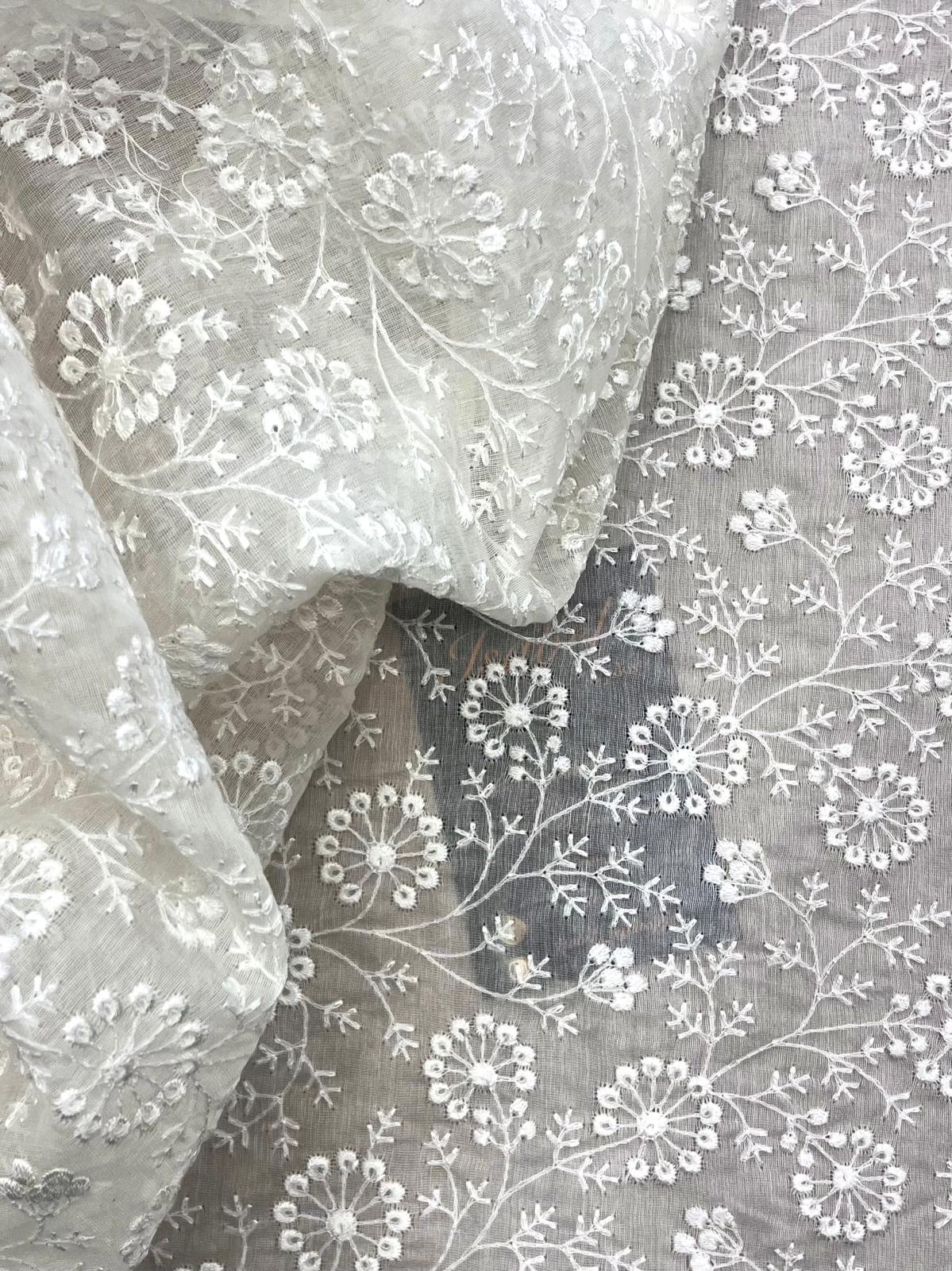 Organza Seda Bordada Floral - Imagen 3