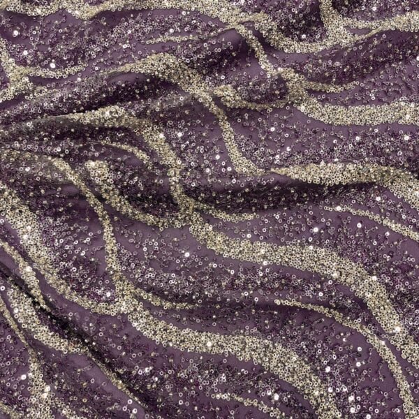 Tul Pedrería Berenjena / Perla