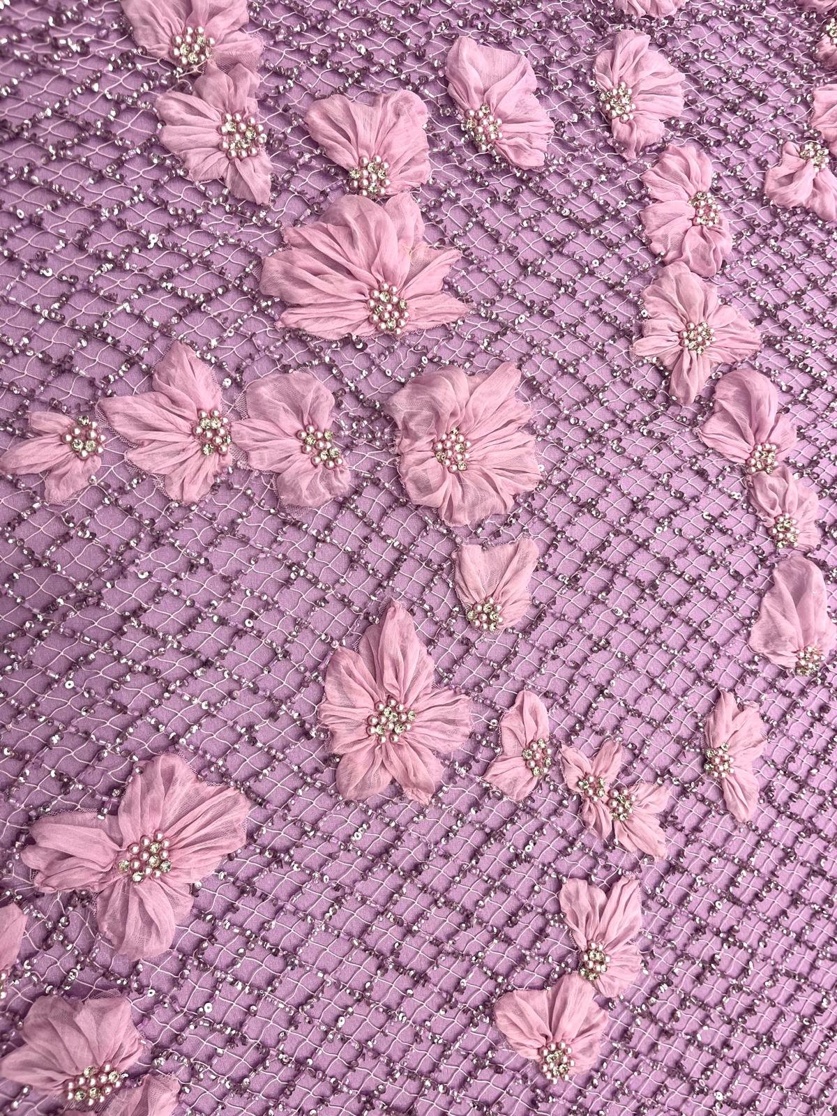 Malla Bordada Malva